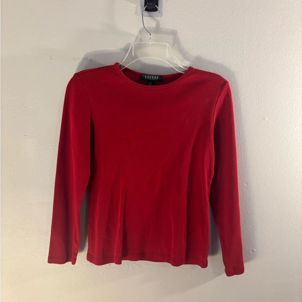 Ralph Lauren Classic Red Long Sleeve Top